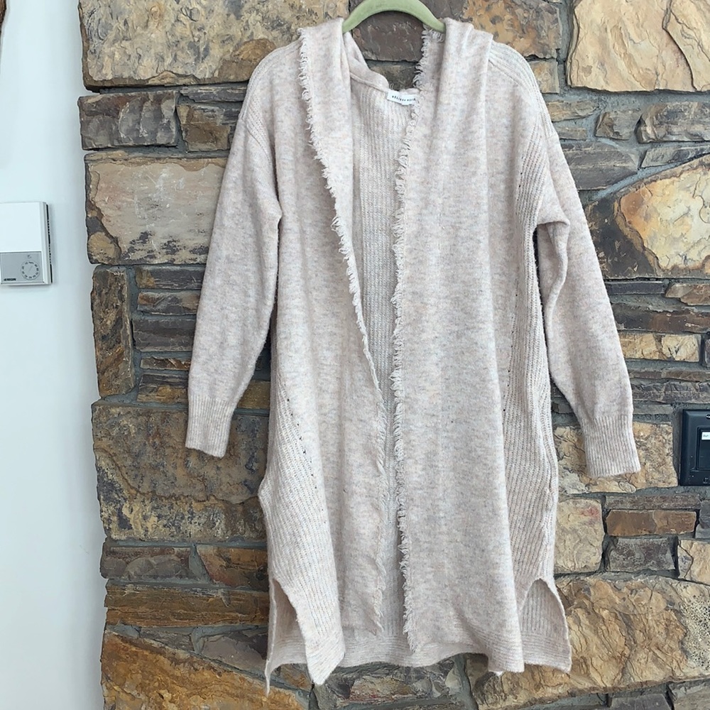Melissa Nepton open front hooded cardigan. Size small